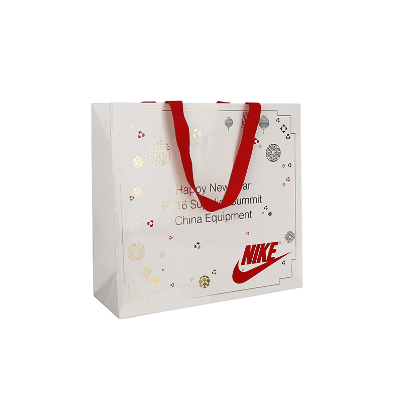 Custom Holiday Paper Bag Supplier Nike Happy New Year Shopping Bag